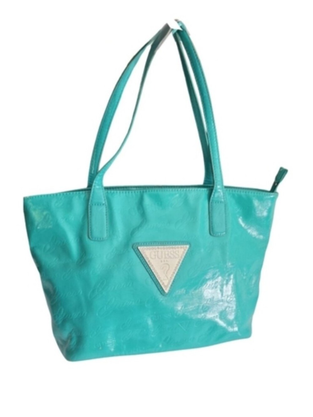 Guess Vintage Teal Green Shoulder Bag Silver Buckle Guess Logo Lining Y2K